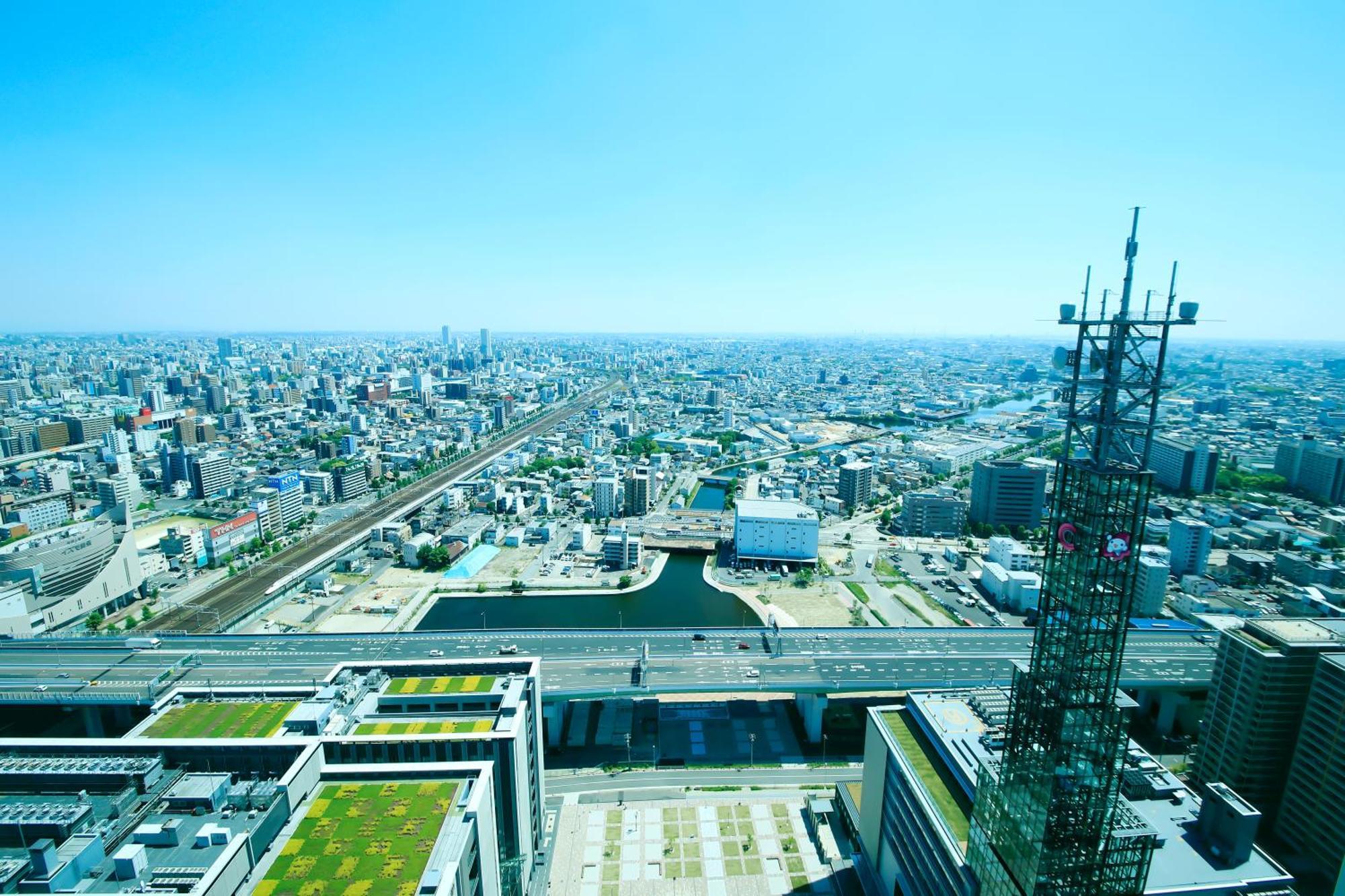 Nagoya Prince Hotel Sky Tower Buitenkant foto View of the city from the top of the hotel